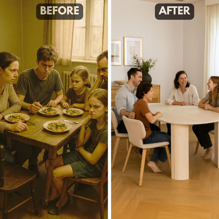 Natural Grain Dining Table – Organic Warmth | Spacious Modern Centerpiece | Trufairs