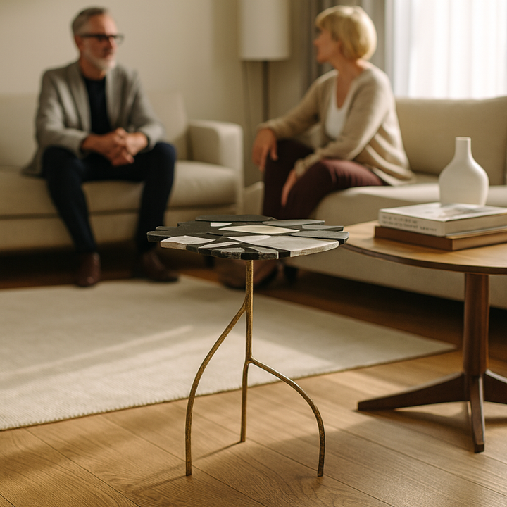 Multicolor Terrazzo Side Table – Artistic Accent & Sturdy Modern Style | End Table | Trufairs