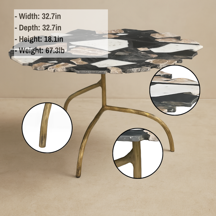 Vivid Terrazzo Coffee Table – Artistic Modern Accent | Multicolor Statement Table | Trufairs