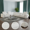 White Italian Leather Power Reclining U Shaped Eight Piece Corner Sectional With Console