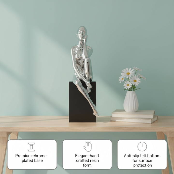 Antoinette Doll Sculpture with Base // Chrome