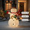 4ft Lighted Pop-Up Snowman, Large Christmas Holiday Decoration w/ 100 LED Lights, Top Hat, Scarf for Outdoor Lawn Yard Xmas Decor
