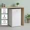 3.2 Cu.Ft Mini Fridge with Freezer, Single Door Compact Refrigerator with Adjustable Thermostat, Shelf and Reversible Door for Bedroom, Dorm, Home Office, Energy Efficient, White