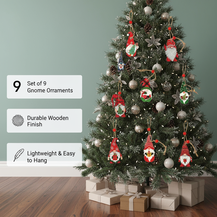 9pcs Christmas Gnomes Wooden Hanging Ornament Christmas Tree Decorations For Home New Year 2023 Gift Xmas Navidad Envio Gratis