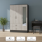 Black Rock 2-Drawer Mirrored Armoire – Compact Wardrobe with Hanging & Drawers | Trufairs