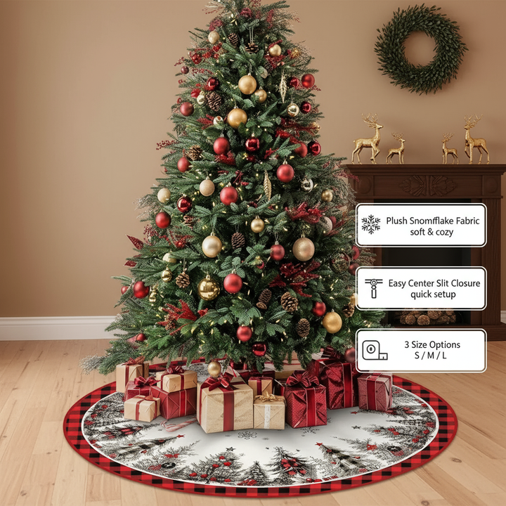 Christmas Tree Skirt Xmas Tree Snowflake Soft Rustic Plush Tree Skirt For Christmas Tree Indoor Outdoor Holiday Decor Christmas