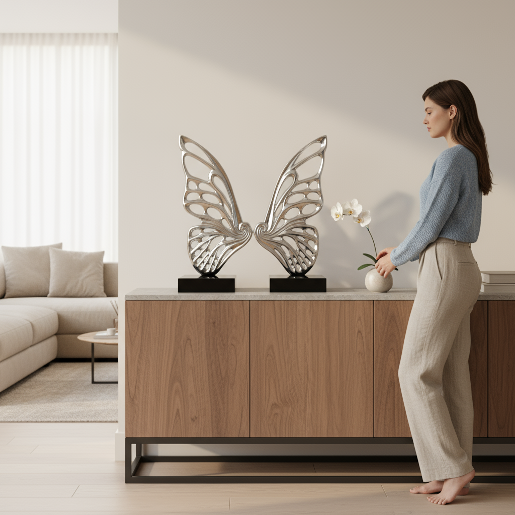 Butterfly Wings Sculpture // Chrome