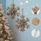 17.7" x 17.7" Large Fir Wood Snowflake Ornaments, Hanging Home Decor Accents for Christmas Tree, Wall Art, Holiday Display, Set of 2