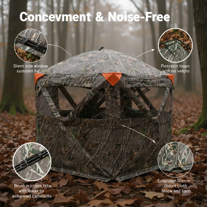 Vevor 288° See-Through Ground Hunting Blind – Spacious 6-7 Person Pop-Up Deer & Turkey Blind with Carrying Bag | Trufairs