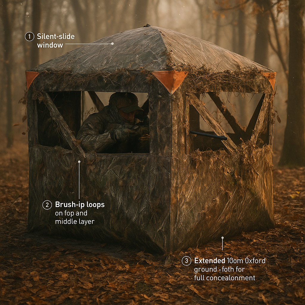 Vevor 288° See-Through Ground Hunting Blind – Spacious 6-7 Person Pop-Up Deer & Turkey Blind with Carrying Bag | Trufairs