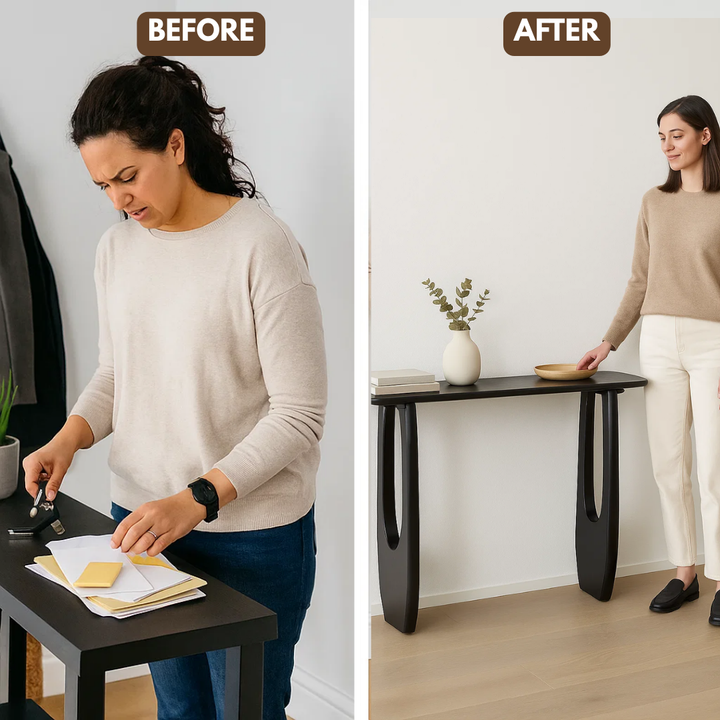 Minimalist Console Table – Matte Black Painted Wood | Entryway & Living Room | Trufairs