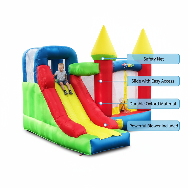 YARD Inflatable Bouncer Bouncy Castle Bounce House Combo Slide with Blower