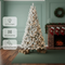 6ft PVC Round Head Flocking Tree Pre-lit Design Small Celebrate Festival Artificial Flocked Christmas Tree With UL Lights
