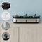 MegaChef Triple 2.5 Quart Slow Cooker and Buffet Server in Brushed Silver and Black Finish with 3 Ceramic Cooking Pots and Removable Lid Rests