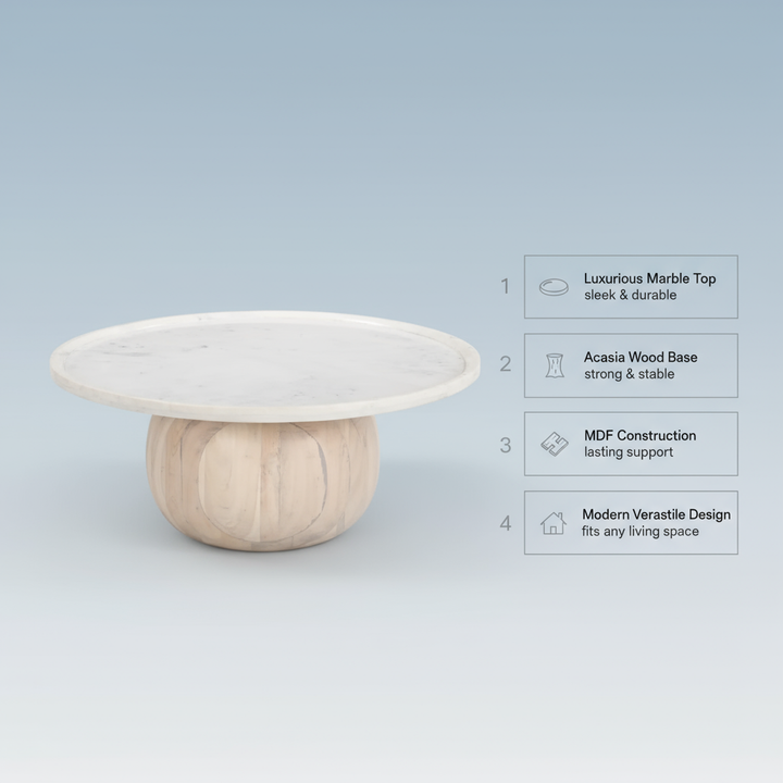 Savona Coffee Table White & Natural