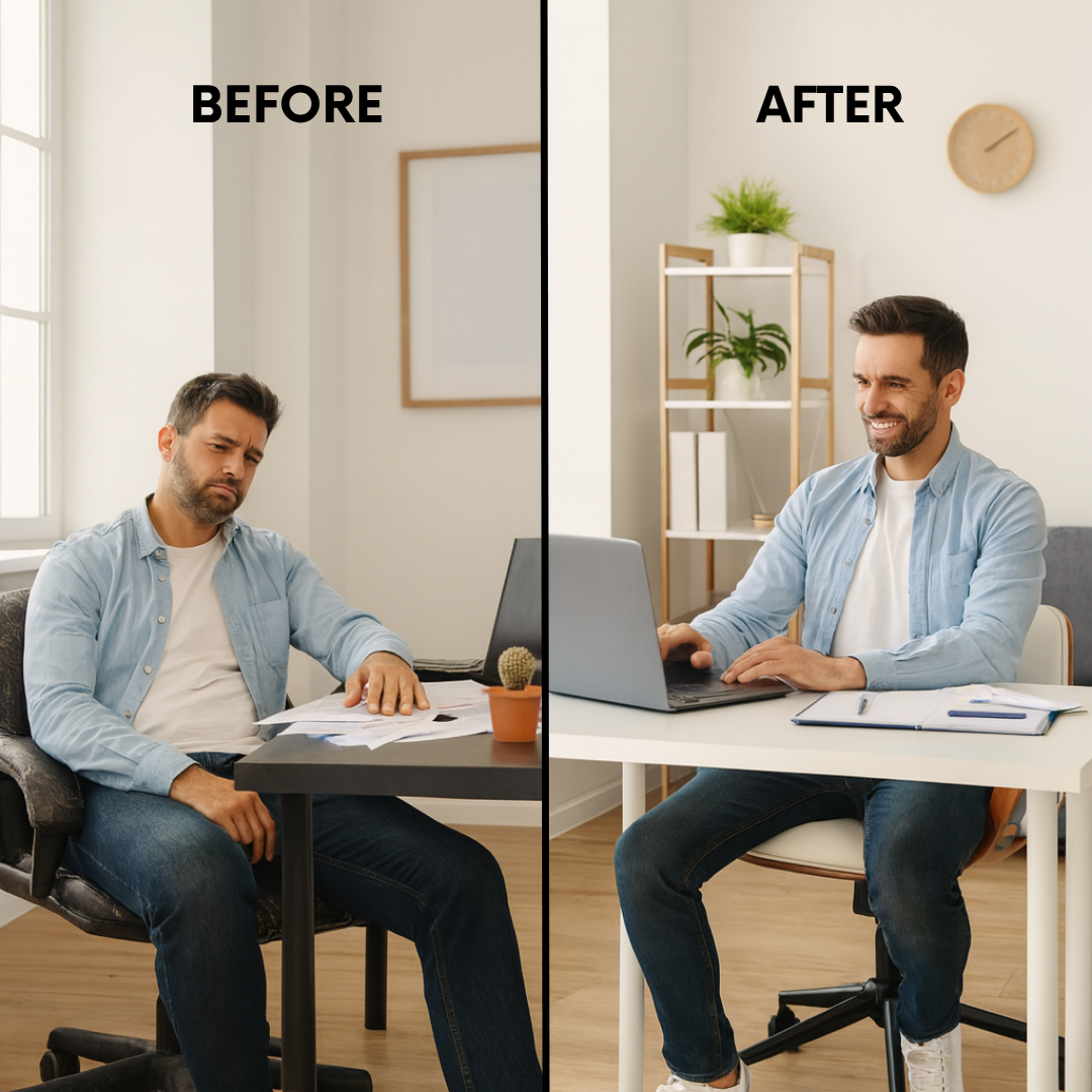 White Modern Office Chair – Adjustable Ergonomic Comfort | Faux Leather Desk Chair | Trufairs