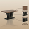47-Inch Dining Table for 4, Black Kitchen Dinner Table with Heavy Duty Pedestal, Farmhouse Wooden Eating Table