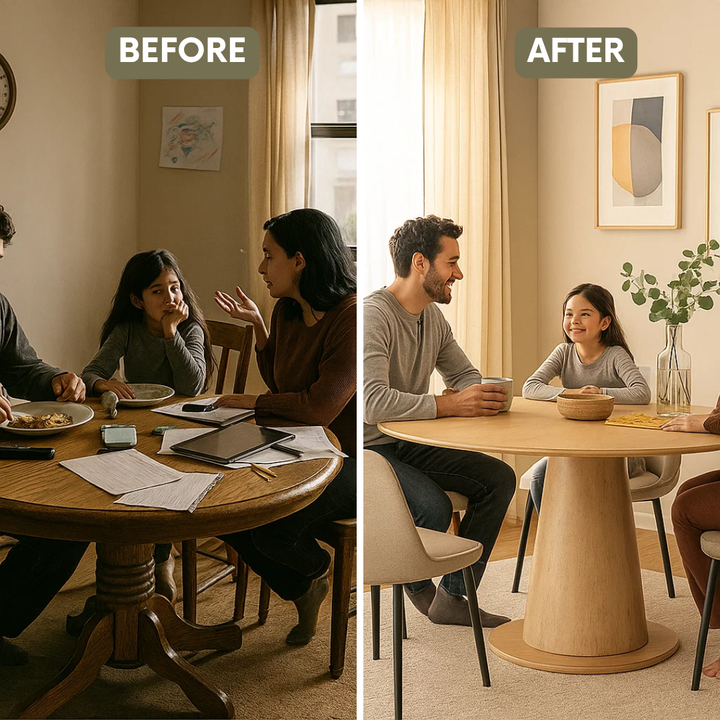 Contemporary Natural Rubberwood Dining Table – Oval Sturdy Elegance | Modern Table | Trufairs