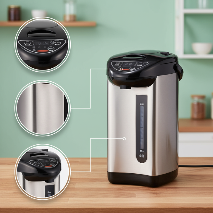 VEVOR Hot Water Dispenser, Adjustable 4 Temperatures Water Boiler and Warmer, 304 Stainless Steel Countertop Water Heater, 3-Way Dispense for Tea, Coffee and Baby Formula, 4L/135 oz