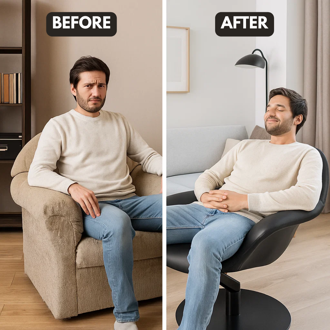 Modern Swivel Accent Chair – Black Polyurethane Upholstery & Steel Base | Living Room Seating | Trufairs