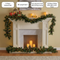 2 Set of 9 ft Cashmere and Snow Bristle Garland with 20 Pine Cones and with 50 Warm White LED Lights with Timer Battery Operated-Outdoor,160 Tips