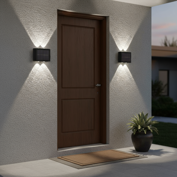 12pcs Outdoor Solar Wall Lights Up and Down Solar Light IP65 Waterproof Solar Lights for Outdoor Garden – Bright Dual-Beam Design for Elegant Ambiance | Solar Wall Lights | Trufairs