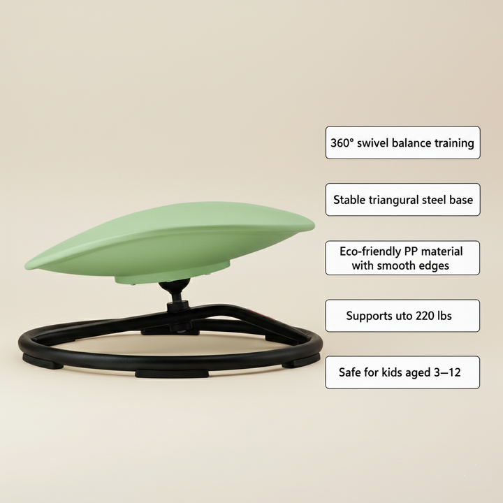 VEVOR Kids Swivel Chair, 220 LBS Capacity, Sensory Spinning Chair, Autistic Kids Sensory Toy Chair with Non-Slip Metal Base, Toddler Sit and Spin Chair for Coordination Balance Focus Training Green