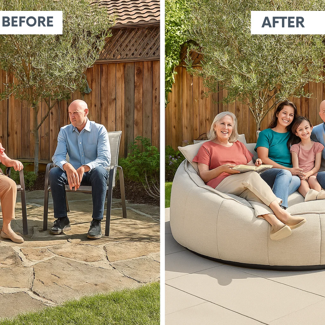 Outdoor Plush Round Daybed – Weather-Resistant Luxe Lounger | Patio Comfort Seating | Trufairs