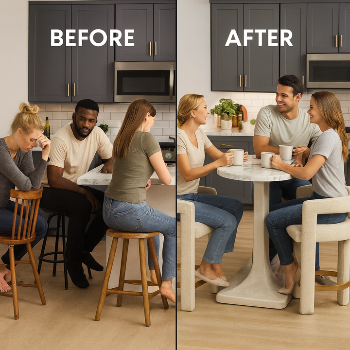 Modern Plush Counter Stool – Elegant Beige Comfort | Kitchen Island Seating | Trufairs