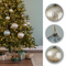 6" Silver Glass Christmas Ornaments – Mercury Glass Decorative Hanging Balls (Set of 4) | Trufairs