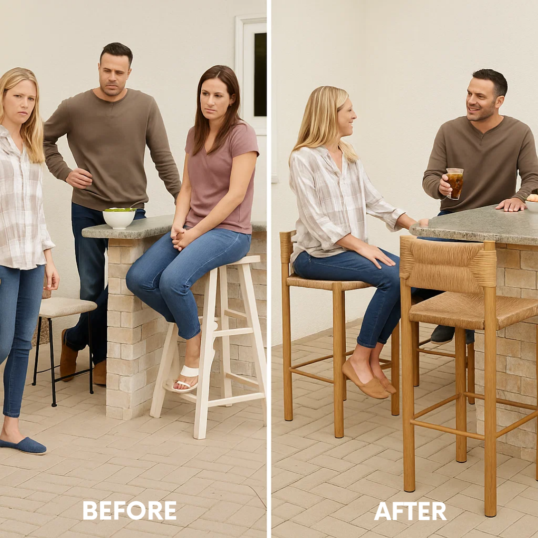 Natural Wood Barstools – Contemporary Set of 2 | Kitchen Island Seating | Trufairs