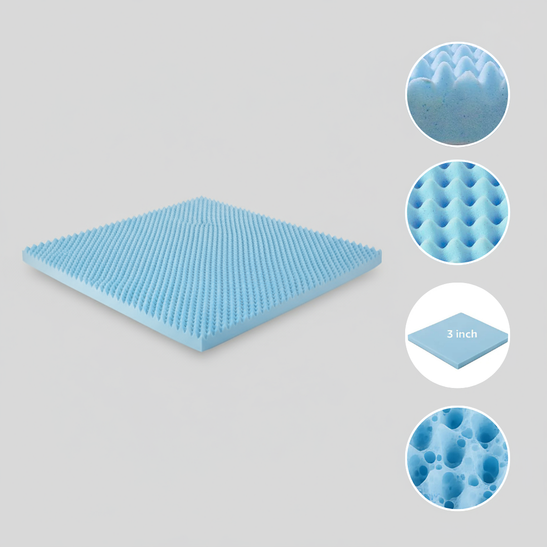 All Season Reversible Hypoallergenic Cooling Mattress Topper, Full Size, 3 inch Foam