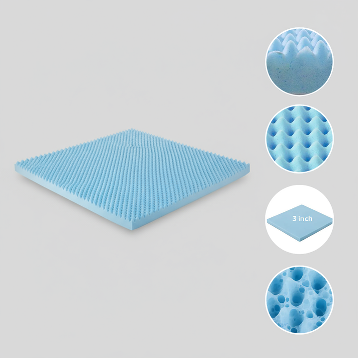All Season Reversible Hypoallergenic Cooling Mattress Topper, Full Size, 3 inch Foam