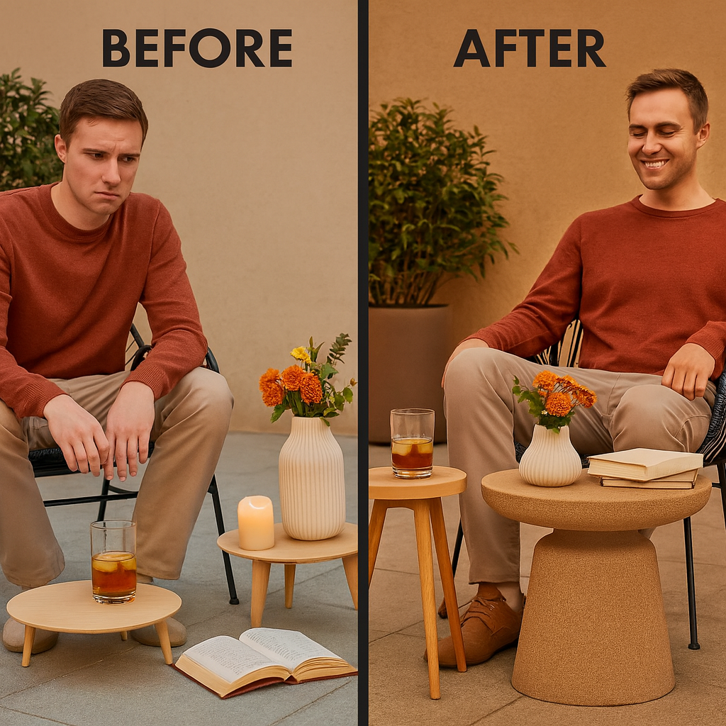 Urban Brown Poly End Table – Weatherproof Modern Accent | Outdoor/Indoor Utility | Trufairs