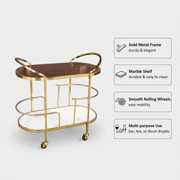 Antalya Bar Cart Multicolor