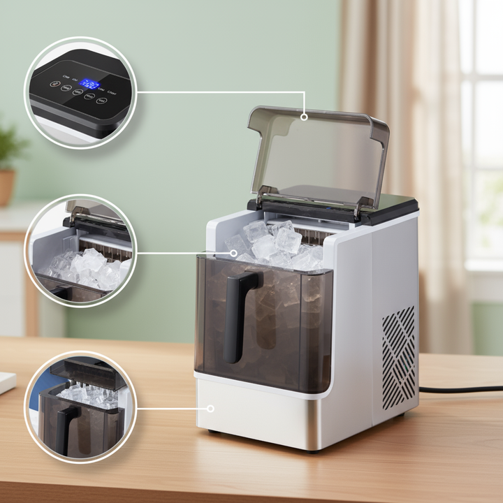 Portable Countertop Ice Maker 50Lbs/24H Self-Cleaning with 3 Sizes Ice Cube