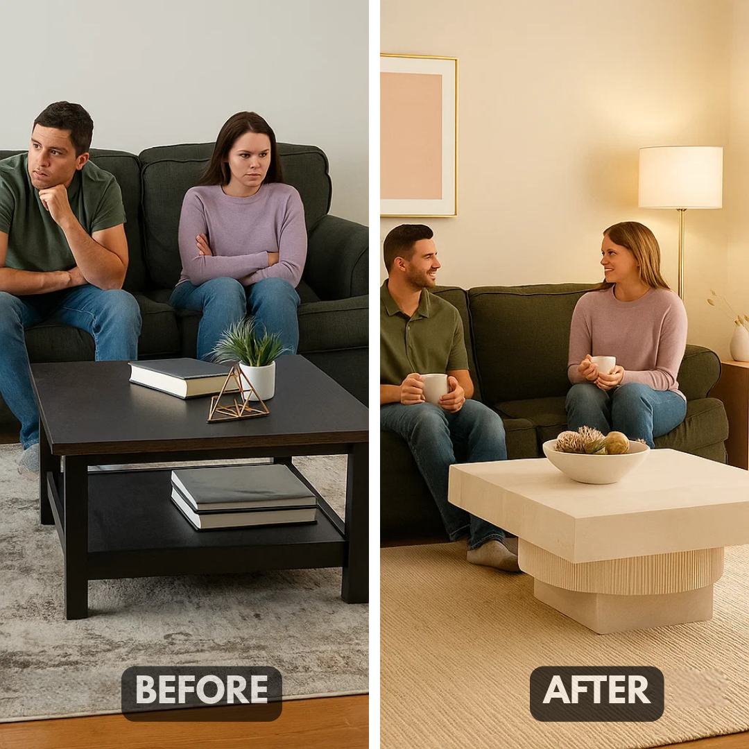 Whitewashed Wood Coffee Table – Minimalist Elegance | Warm Living Room Accent | Trufairs