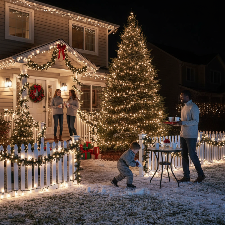 Christmas Lights Outdoor, 197 FT 580 LED Christmas Decorations Lights/Waterproof String Fairy Lights Plug in with 8 Modes and Timer Lights for Door/Yard/Party/Christmas Decor