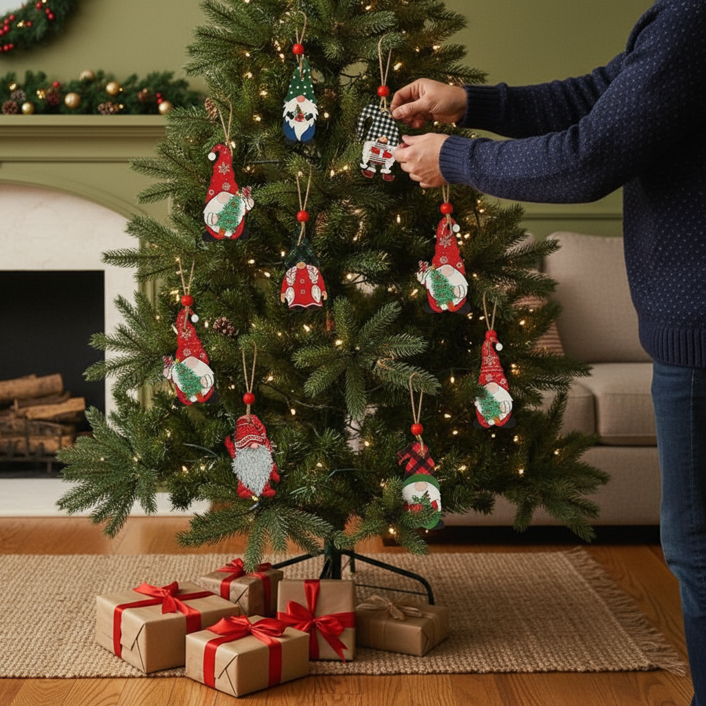 9pcs Christmas Gnomes Wooden Hanging Ornament Christmas Tree Decorations For Home New Year 2023 Gift Xmas Navidad Envio Gratis