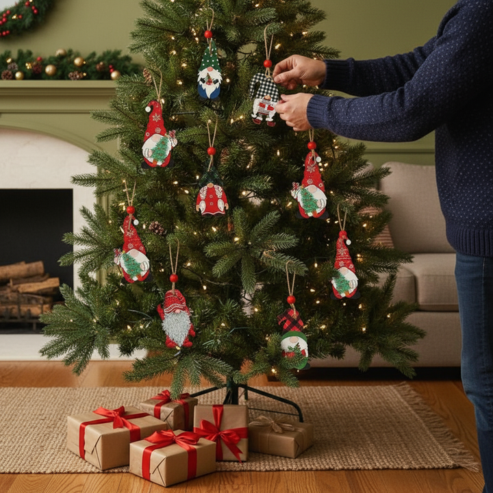 9pcs Christmas Gnomes Wooden Hanging Ornament Christmas Tree Decorations For Home New Year 2023 Gift Xmas Navidad Envio Gratis