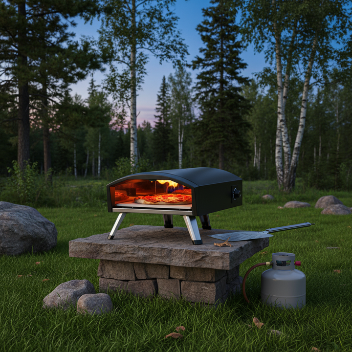 VEVOR 12" Outdoor Pizza Oven Portable Gas Oven Iron Spray Foldable for Camping