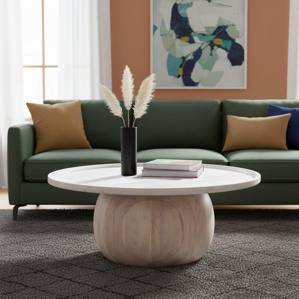 Savona Coffee Table White & Natural