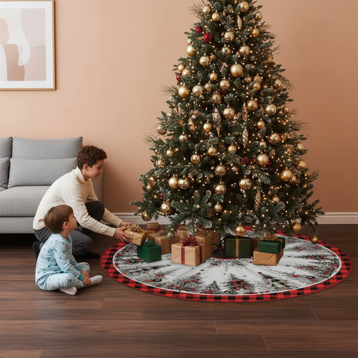 Christmas Tree Skirt Xmas Tree Snowflake Soft Rustic Plush Tree Skirt For Christmas Tree Indoor Outdoor Holiday Decor Christmas