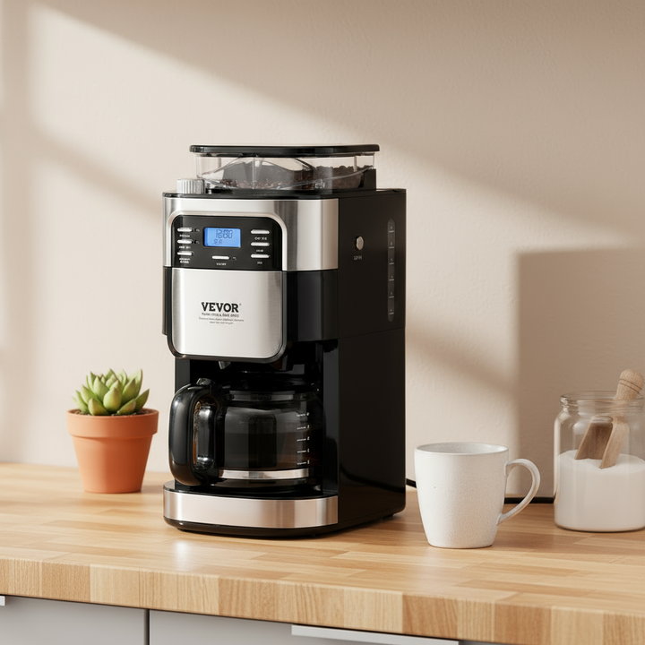 VEVOR 12-Cup Coffee Maker Drip Coffee Machine with 24-Hour Timer for Auto Brew