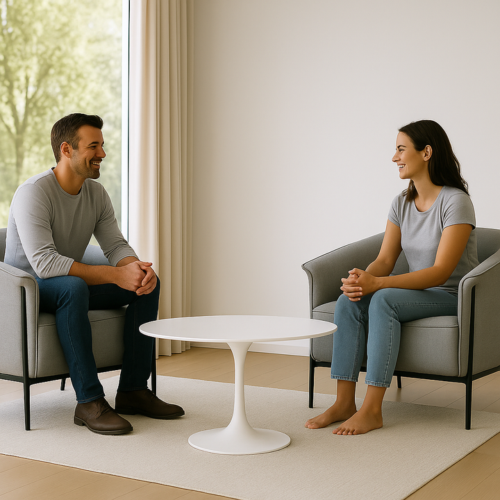Slate Gray Performance Fabric Accent Chair – Painted Steel Frame | Modern Seating | Trufairs