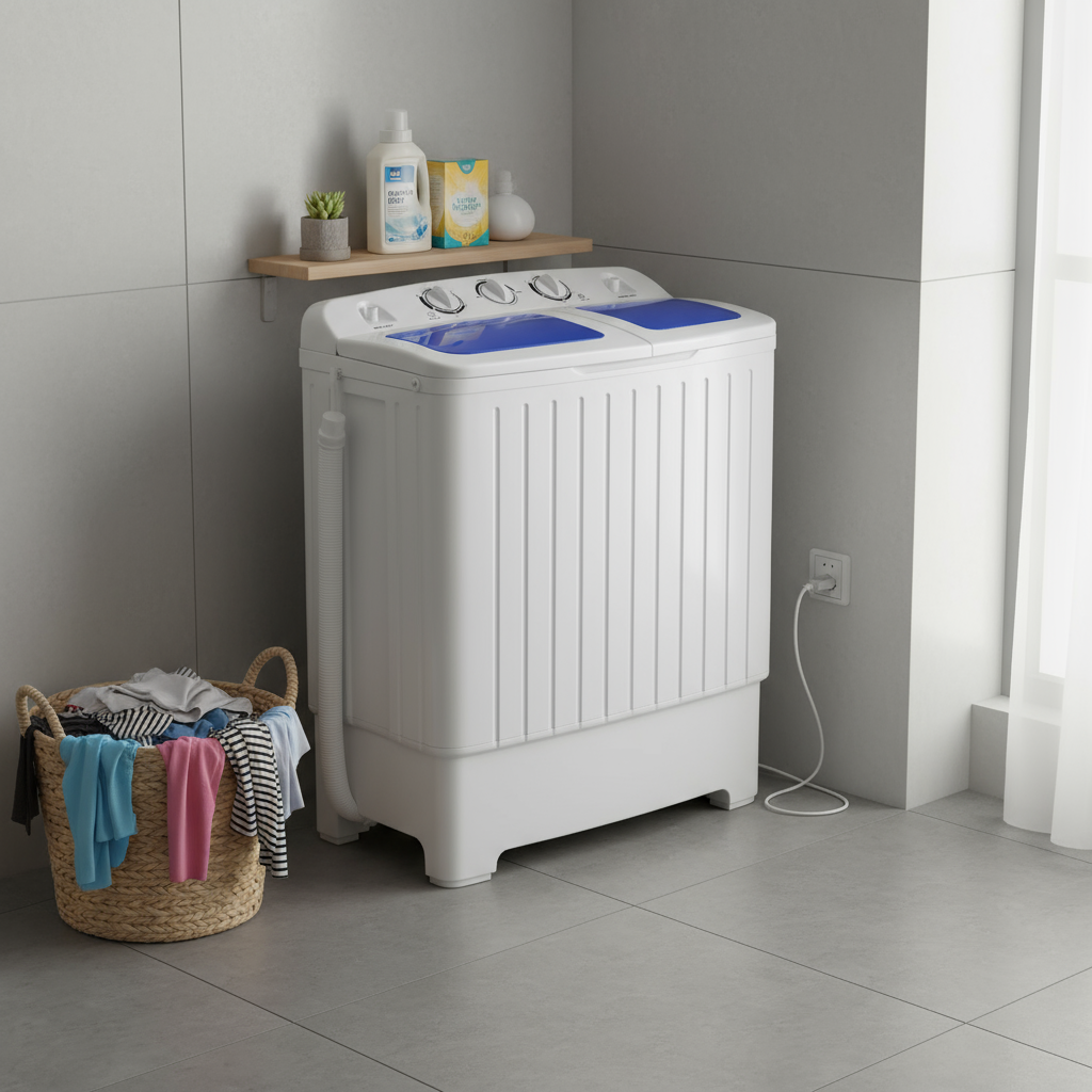 Apartments Compact Twin Tub Spin Washing Machine Dryer