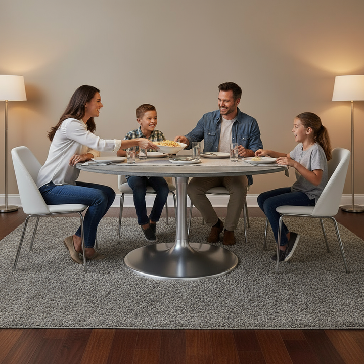 Star City Dining Table (60") Gray & Silver