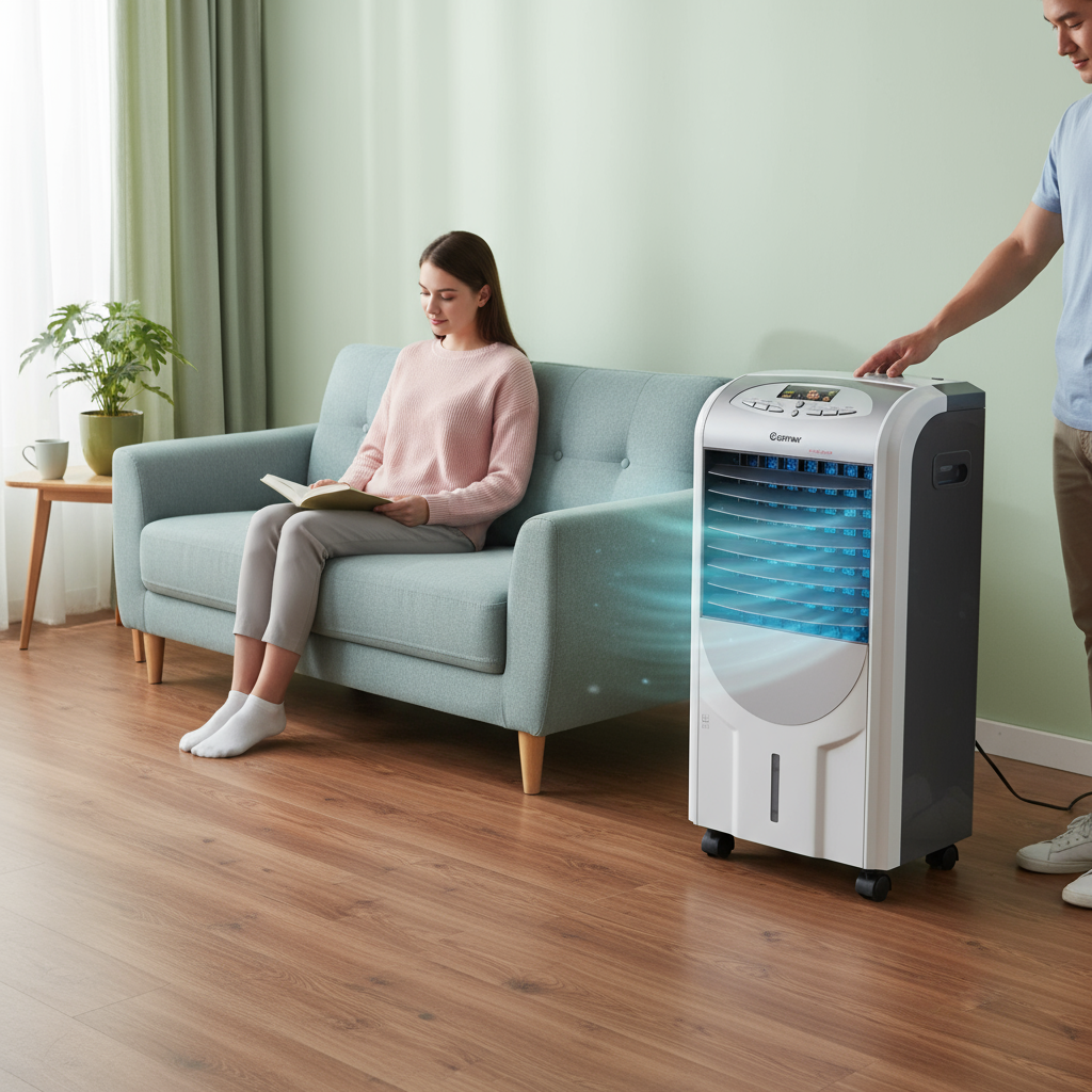 Portable Air Cooler Fan with Heater and Humidifier Function