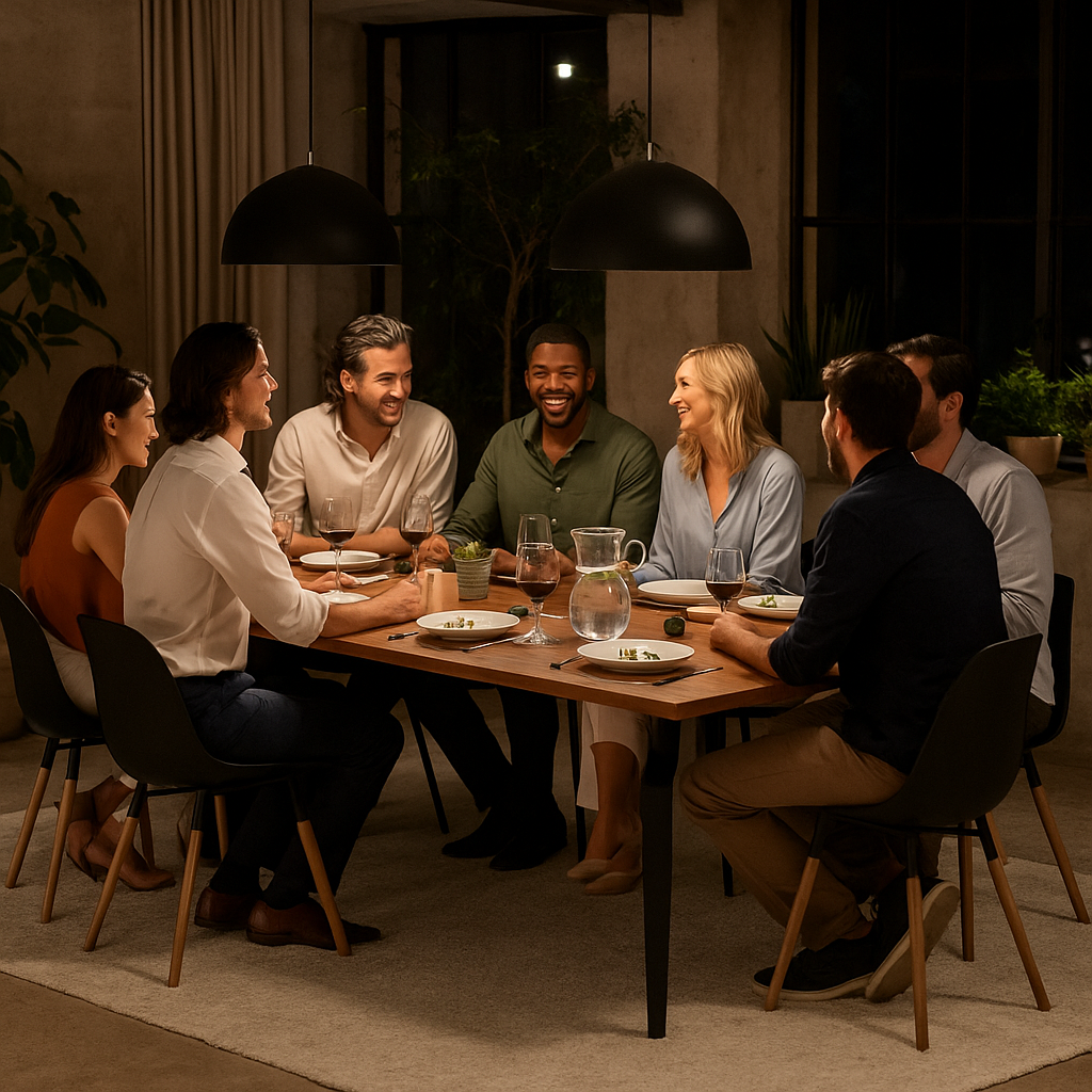 Sleek Walnut Dining Table – Contemporary Centerpiece | Modern Entertaining | Trufairs