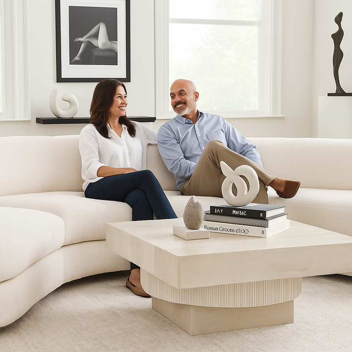Whitewashed Wood Coffee Table – Minimalist Elegance | Warm Living Room Accent | Trufairs